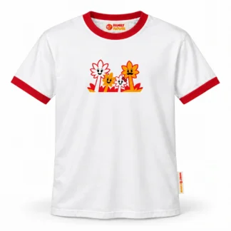 Family Ringer Tee — White & Red