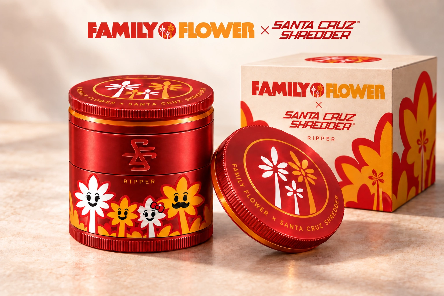 Family Flower × Santa Cruz Shredder Ripper — Family Red